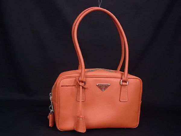 2022発売 【美品】PRADA プラダ バッグ オレンジ ボストン - 通販