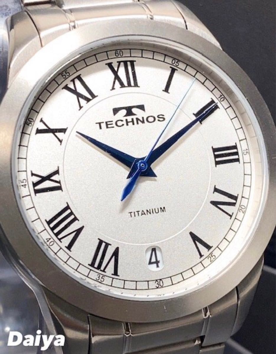 新品 TECHNOS テクノス アナログ腕時計 10気圧防水シルバー ホワイト Yahoo!フリマ（旧）