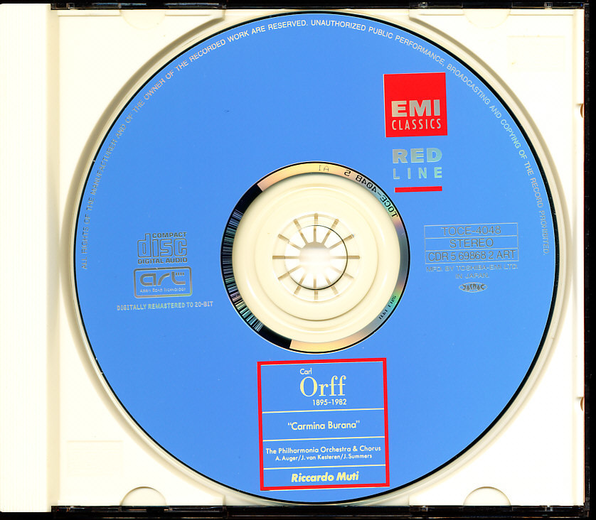 EMI国内artリマスター盤 ムーティ - オルフ：カルミナ・ブラーナ　4枚同梱可能　b7B00005GJ33_画像3
