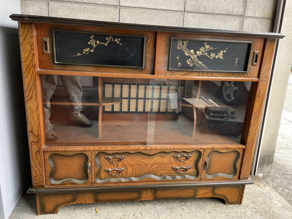 日本のアンティーク 和家具 飾り棚 食器棚 茶箪笥 収納 ヴィンテージ