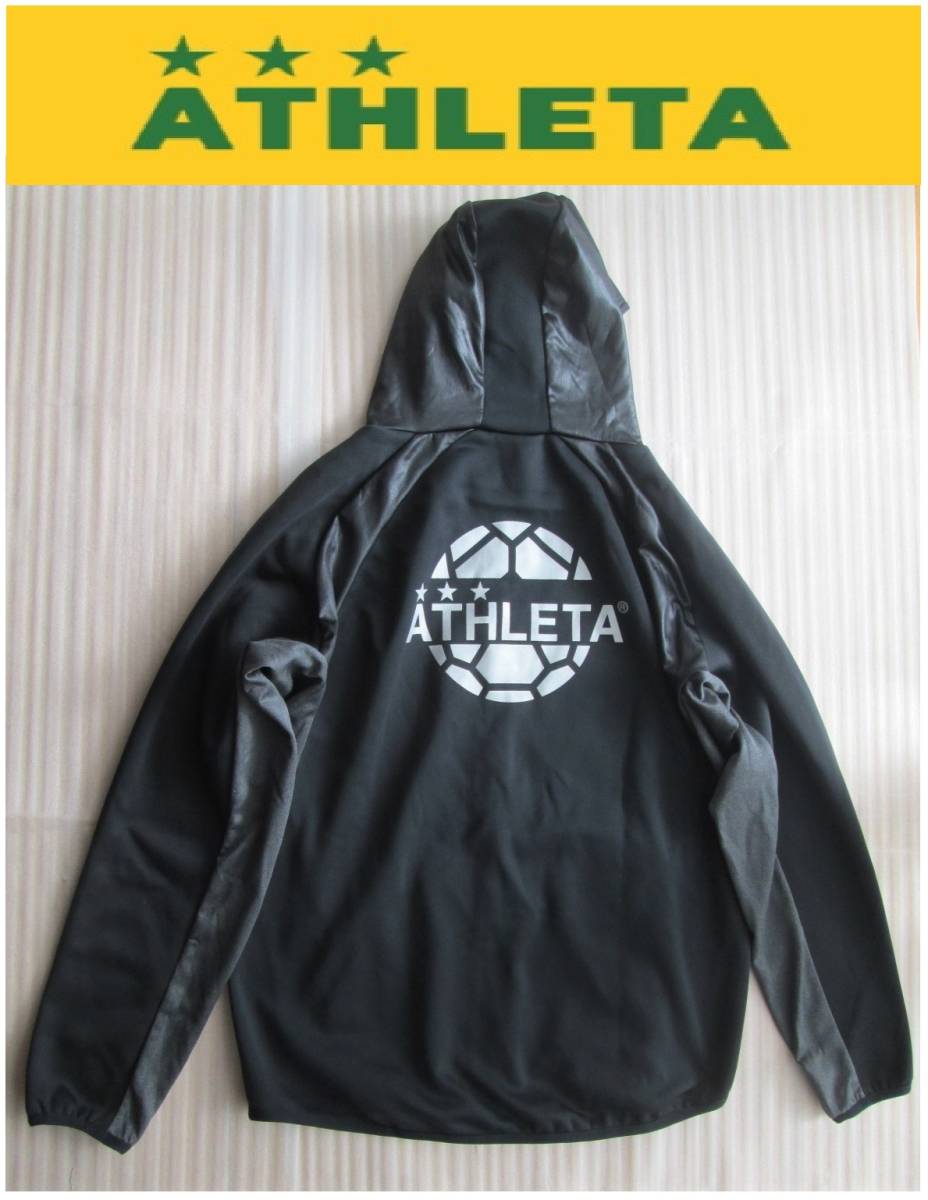 【未使用 】ATHLETA スウェット パーカー 裏地フリース 黒 カモフラ 迷彩 ◆ XL/LLサイズ