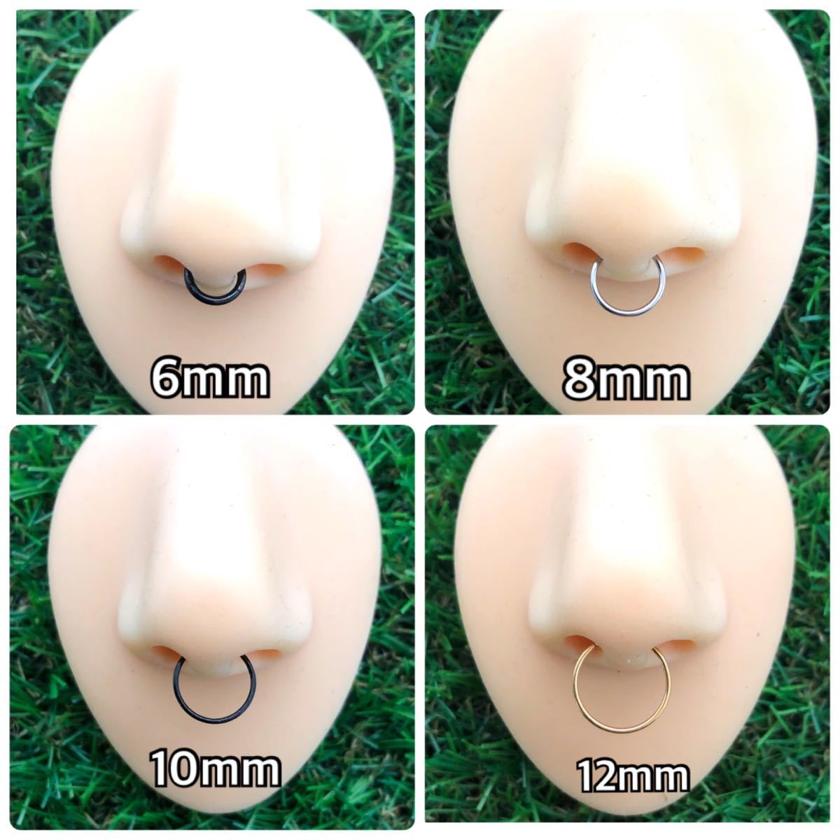  body pierce 18G 2 piece seg men to ring .. one touch 12mm surgical stainless steel nose ear .. attaching and detaching easy First earrings [ anonymity delivery ]