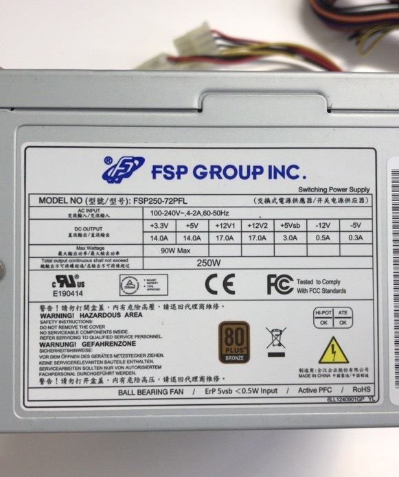 YM0021* used operation goods * FSP GROUP INC. FSP250-72PFL 80PLUS BRONZE 250W power supply BOX power supply unit 