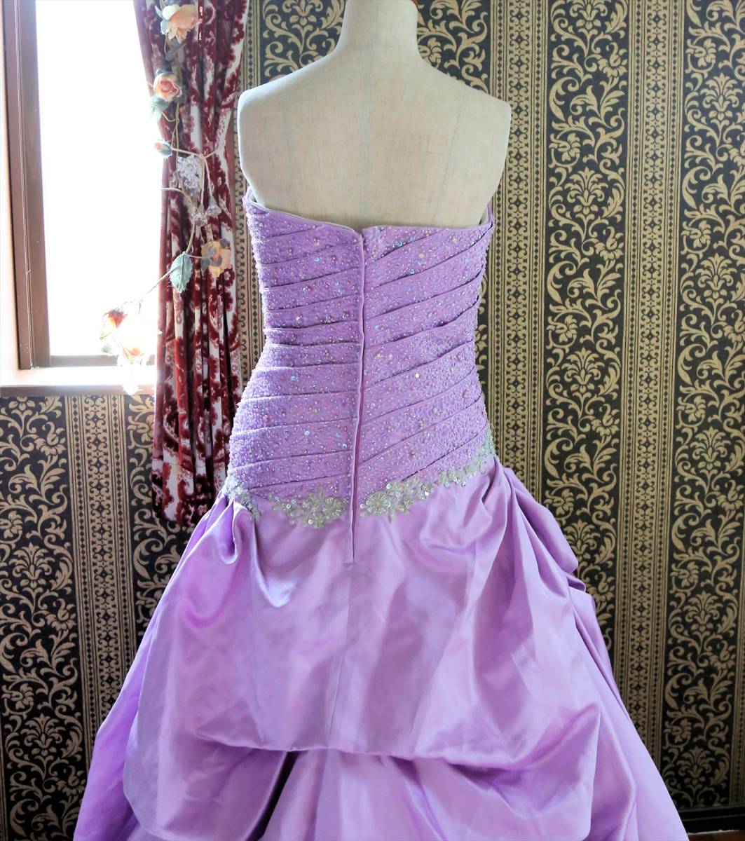  beautiful dore-p. mermaid line high class wedding dress 8 number S~M size purple color dress 