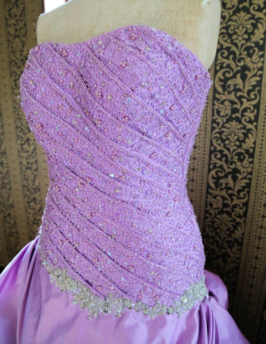  beautiful dore-p. mermaid line high class wedding dress 8 number S~M size purple color dress 