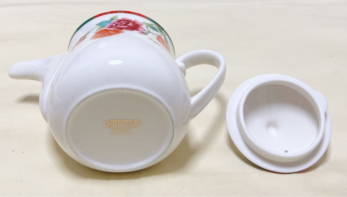 GREENWICH　POLO CLUBポロクラブ　花絵替わり　ポット茶器セット