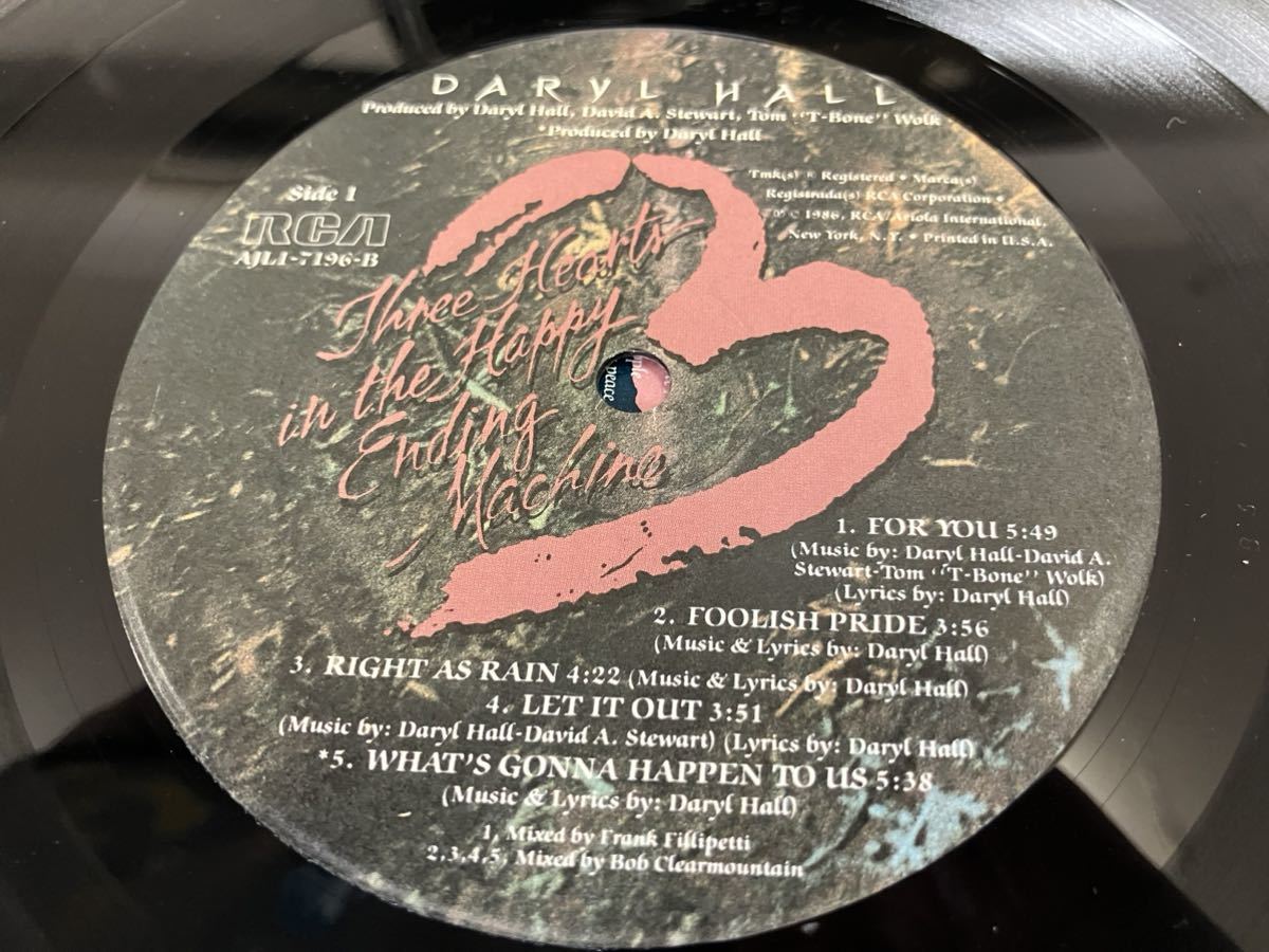 Daryl Hall★中古LP/US盤「ダリル・ホール～Three Hearts In The Happy Ending Machine」_画像4