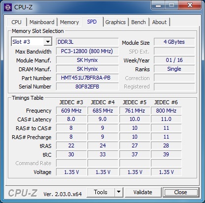 SK HYNIX (HMT451U7BFR8A-PB) PC3L-12800E (DDR3L-1600) 4GB Unubuffered ECC ★2枚組（計8GB）★ (2)_画像5