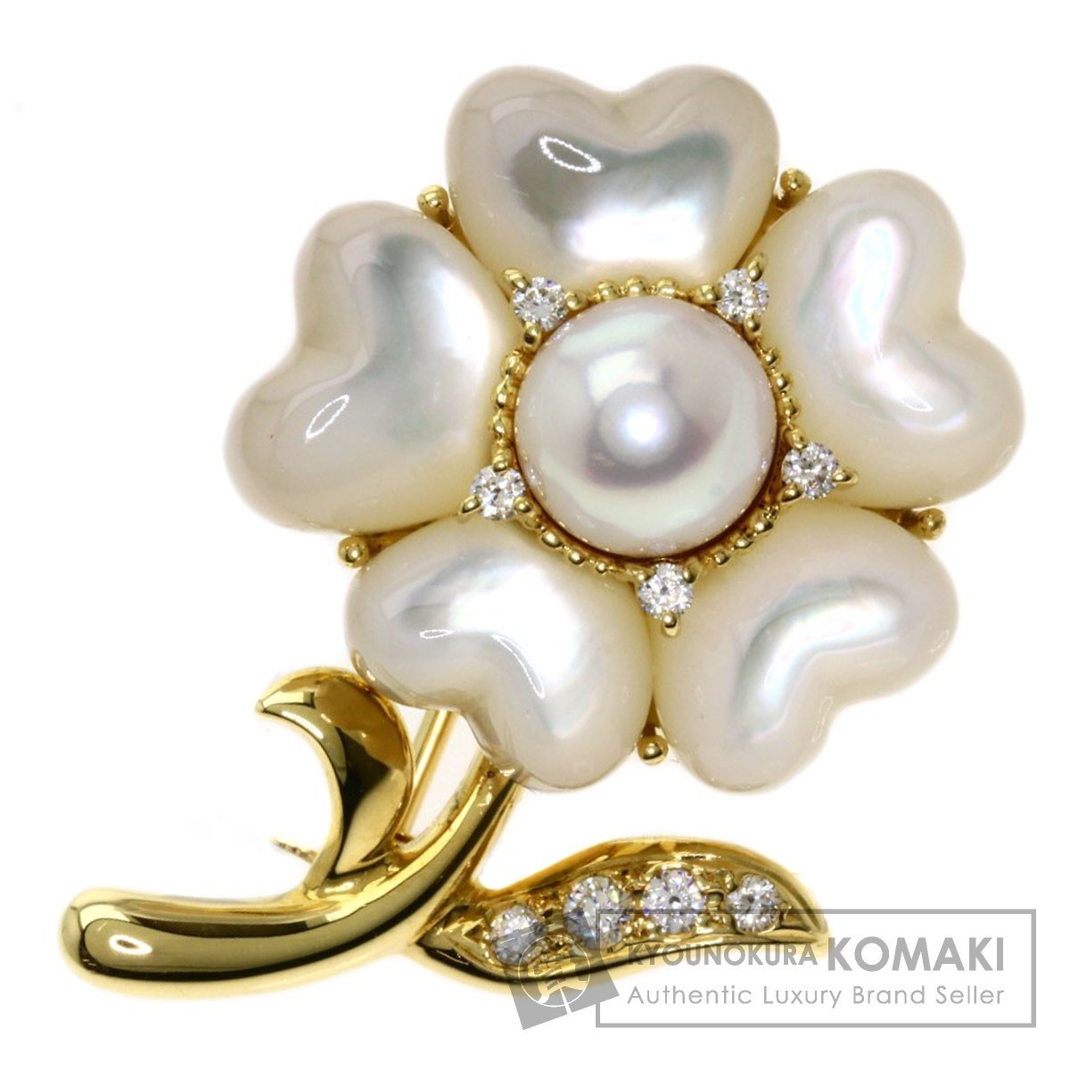 美品 MIKIMOTO ミキモト パールブローチ ダイヤモンド イエロー