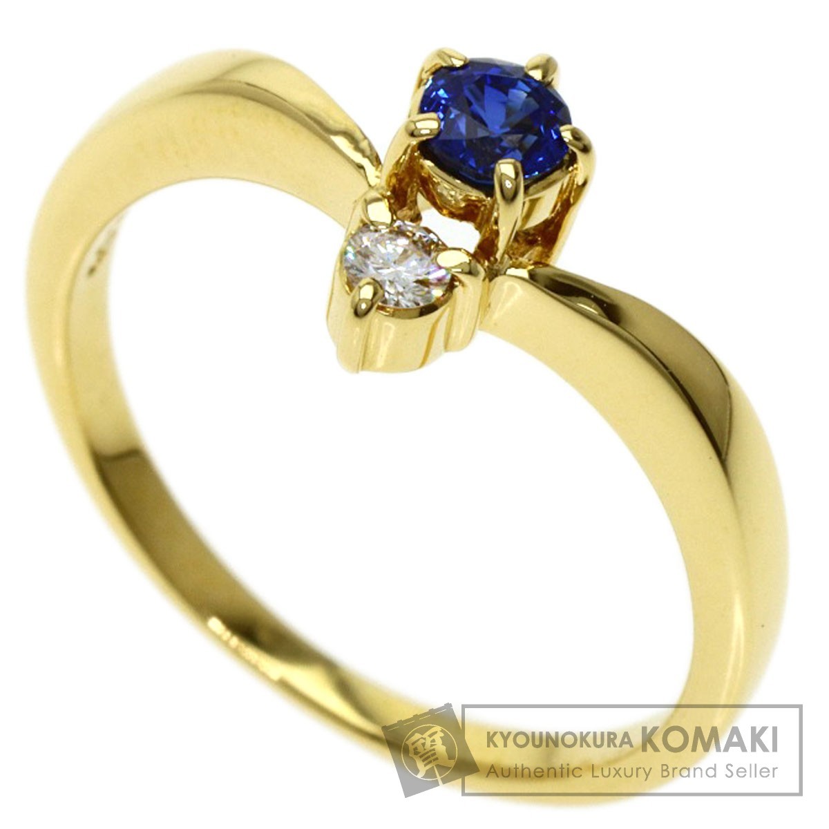 MIKIMOTO ミキモト サファイア ダイヤモンド リング・指輪 K18イエロー