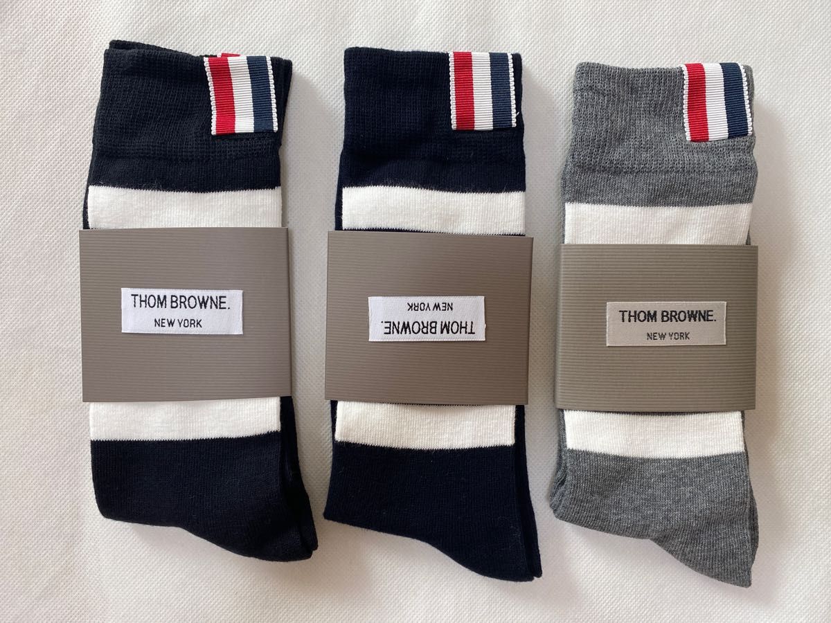 Thom browne トムブラウン ソックス 靴下 新品未使用 3足セット Thom browne トムブラウン ソックス 靴下 新品未使用 3足セット