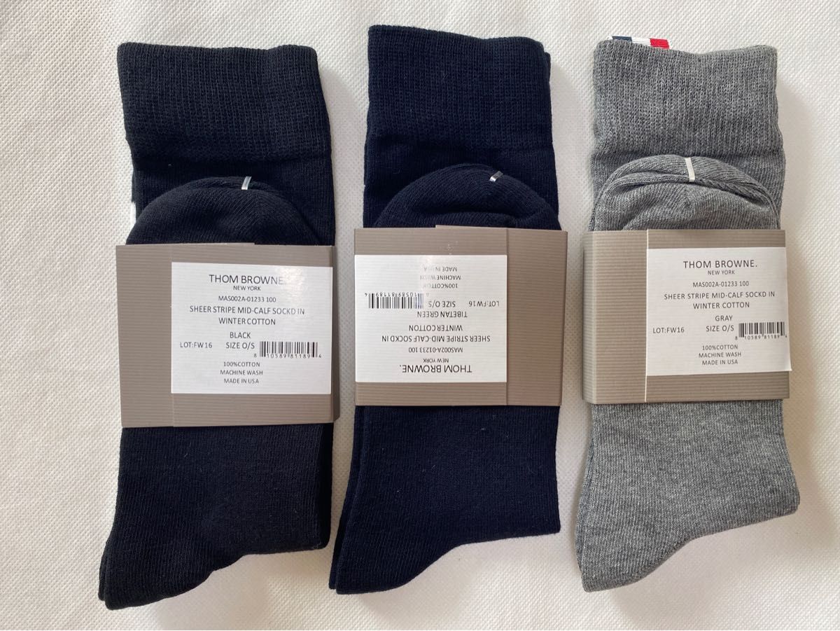 Thom browne トムブラウン ソックス 靴下 新品未使用 3足セット Thom browne トムブラウン ソックス 靴下 新品未使用 3足セット