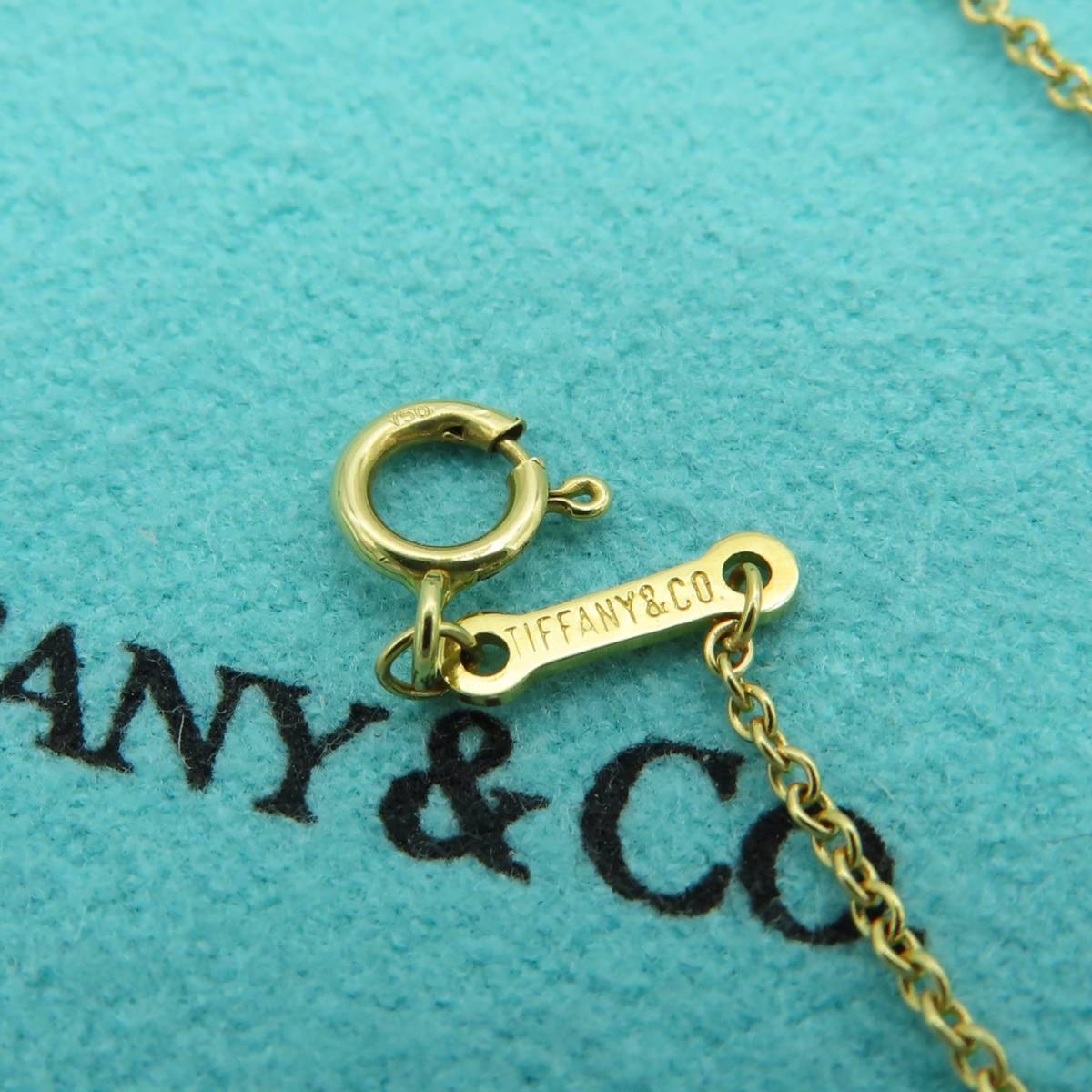 【送料無料】 極希少 美品 Tiffany&Co. ティファニー 大粒 オニキス イエローゴールド ネックレス ラウンドカット 750 K18 JH43_画像6