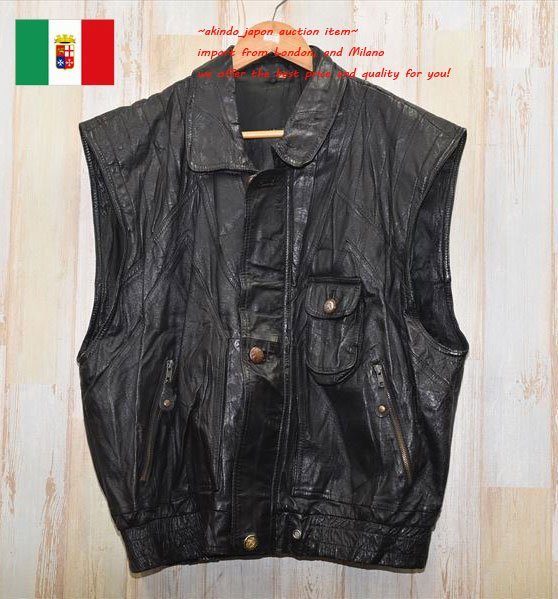 ヤフオク! - ☆イタリア直輸入☆本革 良質 レザー ベストXL(A-2...