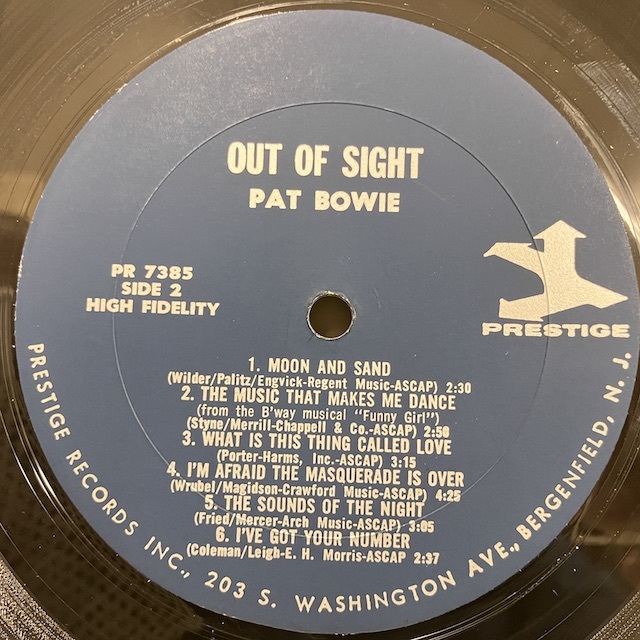●即決LP Pat Bowie / Out Of Sight jv3843 米オリジナル、紺右Trident Mono Vangelder刻印 パット・ボウイ _画像2