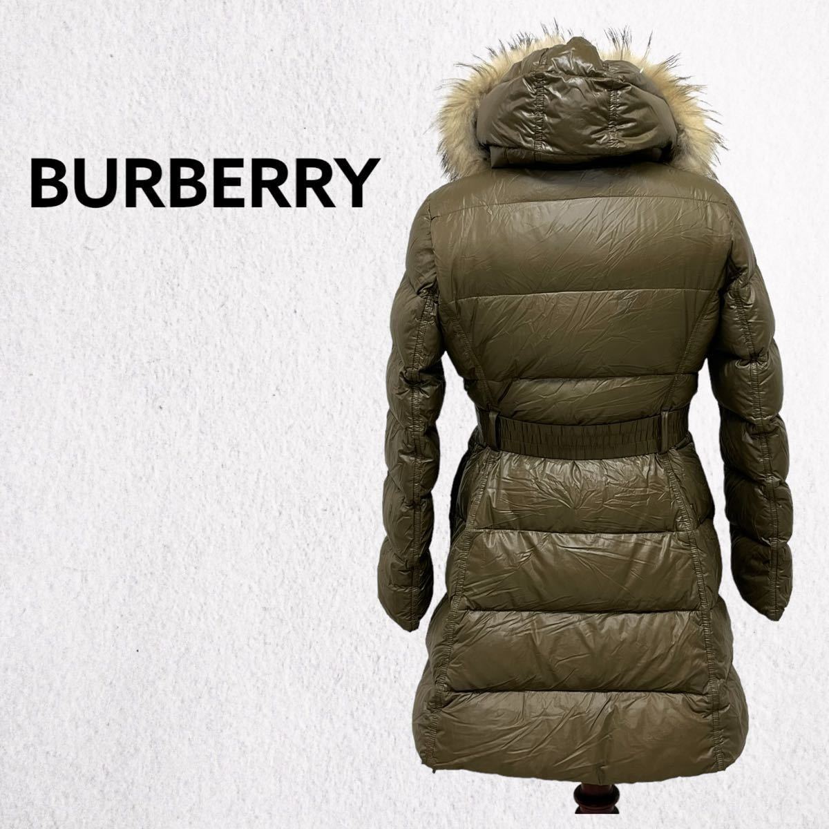 BURBERRY LONDON バーバリー ロンドン ナイロン ラクーンファー フード