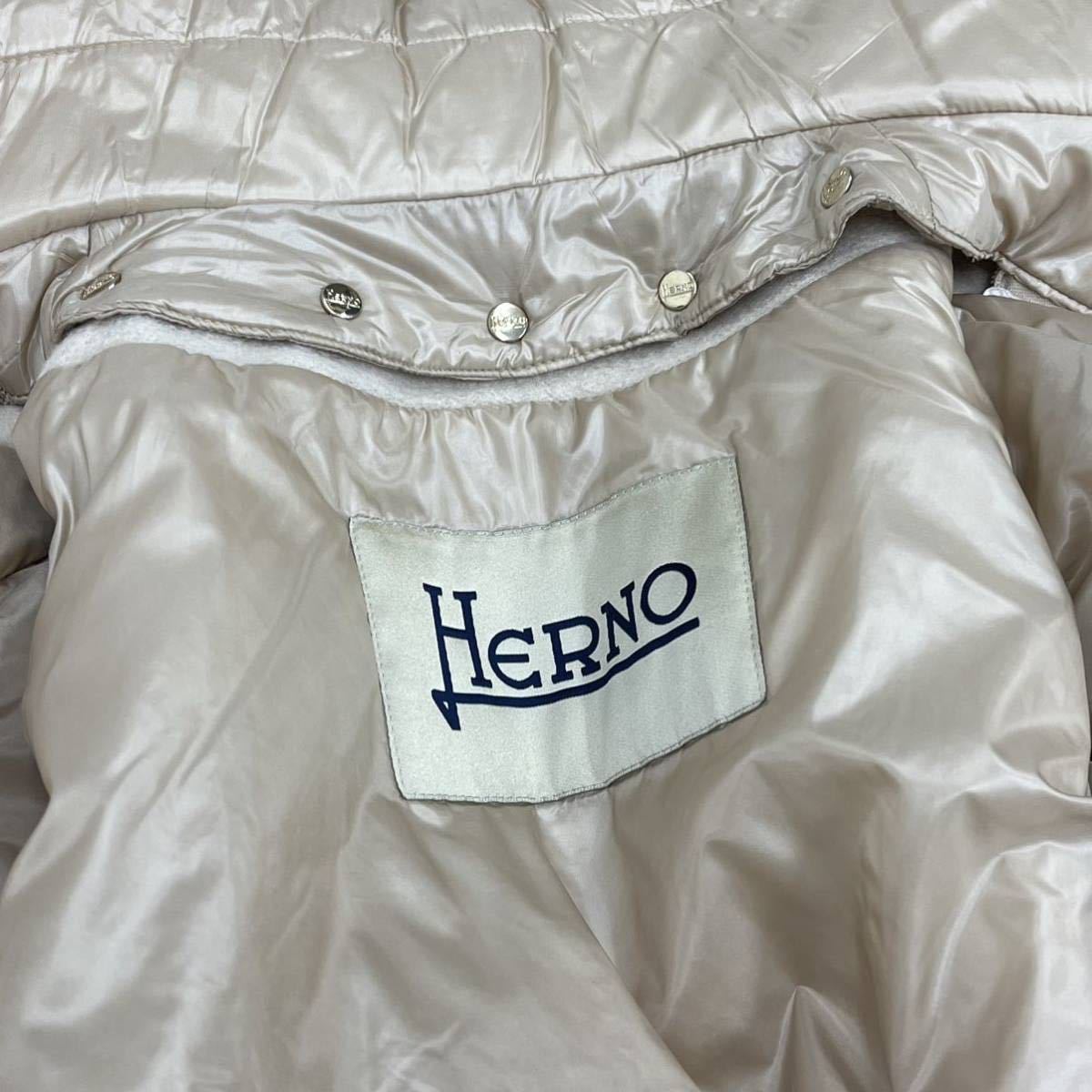 HERNO ヘルノ ウール アンゴラ シルク混 中綿 ダブルフロントコート レディース CA0120D-38150-2110