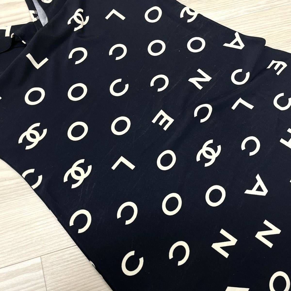 高級 CHANEL シャネル 97P P07806V05562 ヴィンテージ ナイロン スパンデックス COCO CHANEL ロゴ 総柄 ノースリーブ ワンピース 高級 CHANEL シャネル 97P P07806V05562 ヴィンテージ ナイロン スパンデックス COCO CHANEL ロゴ 総柄 ノースリーブ ワンピース