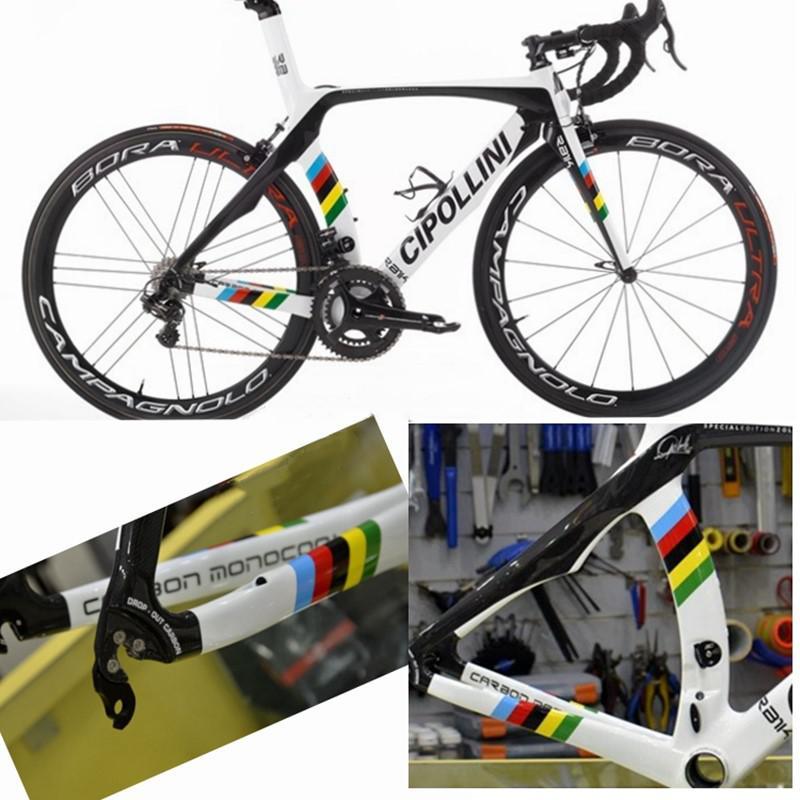 1Pc bicycle sticker reflection rainbow. equipment ornament sticker DIY MTB bicycle modification was done sticker cycling frame sticker 