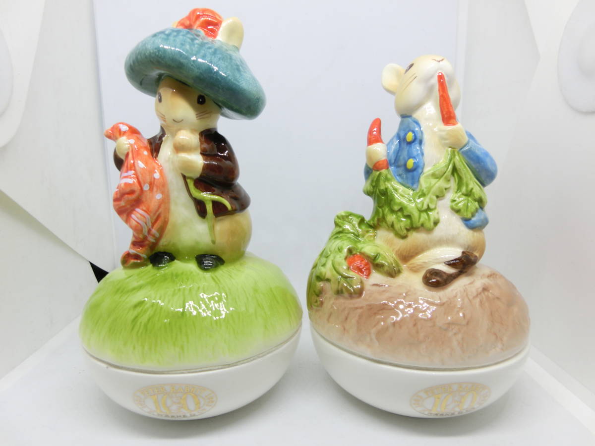  free shipping * Peter Rabbit [ ceramics made music box attaching case 2 point set ] Peter & Benjamin ornament * raw .100 anniversary commemoration kewpie doll prize elected goods 