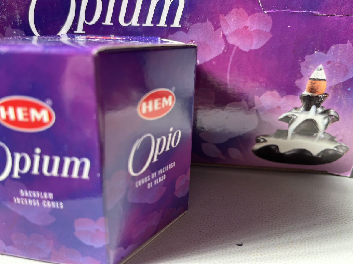 インドお香☆HEM ヘム　珍しいお香☆ 珍品バックフローコーン　　Opium オピウム　逆流コーン　40コーン_画像1