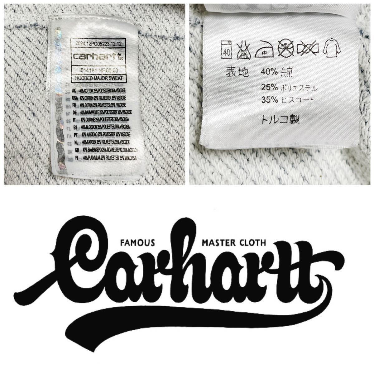 超レア！ Carhartt カーハート ★ ハートタグ 復刻 ハーフジップ パーカー プルオーバー メランジ レプリカ 長袖 霜降り ネイビー系 メンズ_画像9