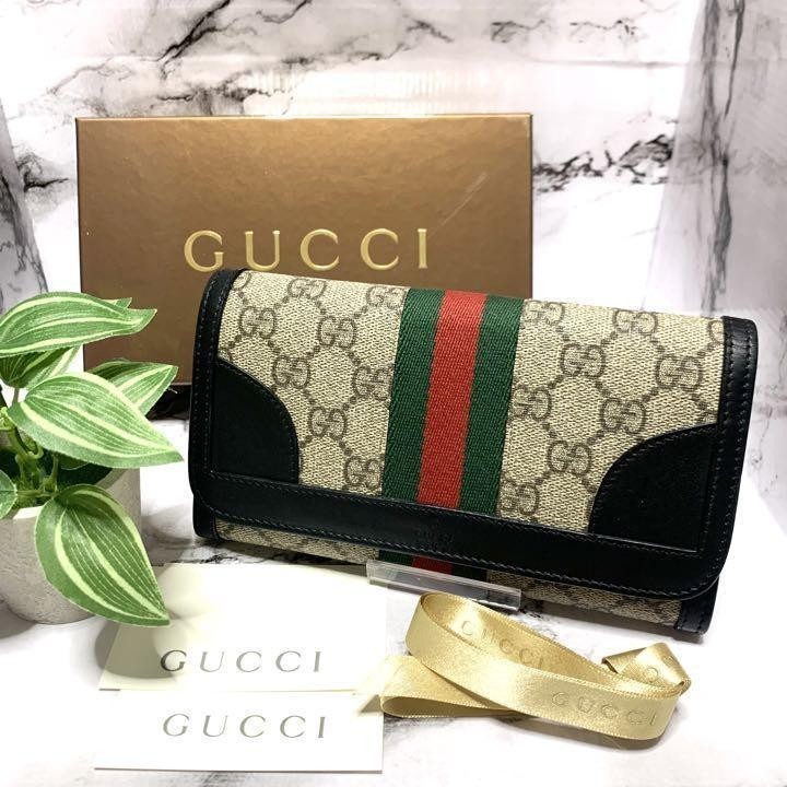 美品!GUCCI シェリーライン PVC 長財布 3943 www.mazyemen.com