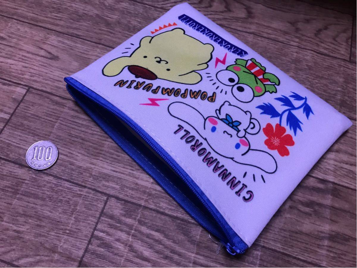 新品 ミニ ポーチ キキララ けろっぴ ポチャッコ ポムポムプリン シナモンロール ASOKO サンリオ コラボ sanrio 昭和 レトロ_画像3