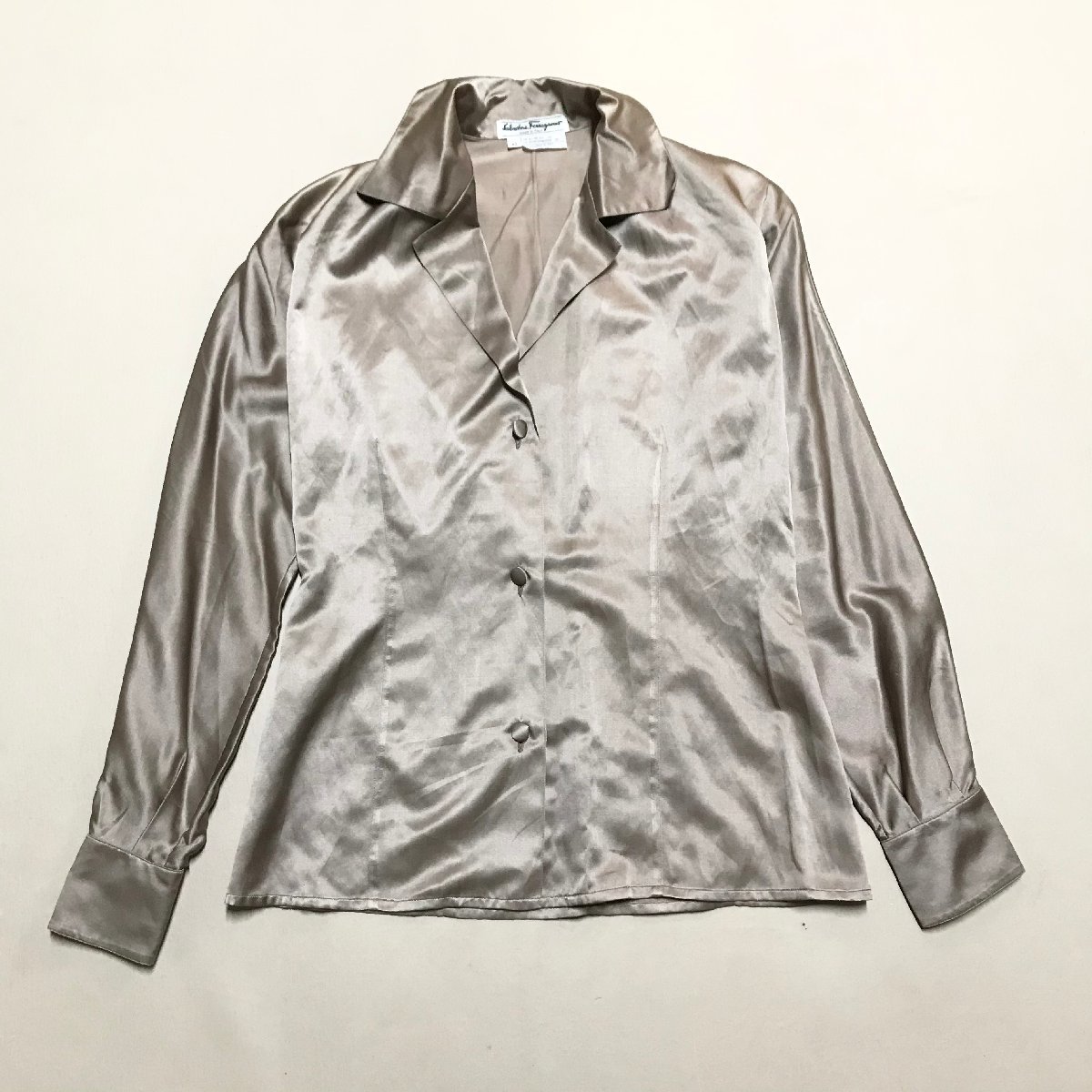 PRADA】シルクブラウス 42サイズ トップス シャツ/ブラウス(半袖/袖