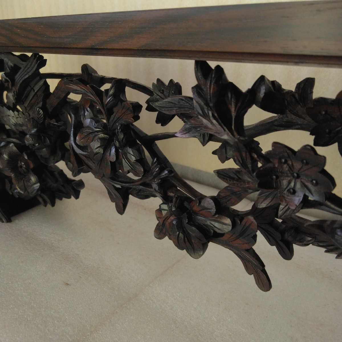 [ postage included ] ebony ... carving field interval specification decoration board control number (1187) dead stock wooden sculpture coating finish width 50.5.× height 13.5.× depth 5.5.