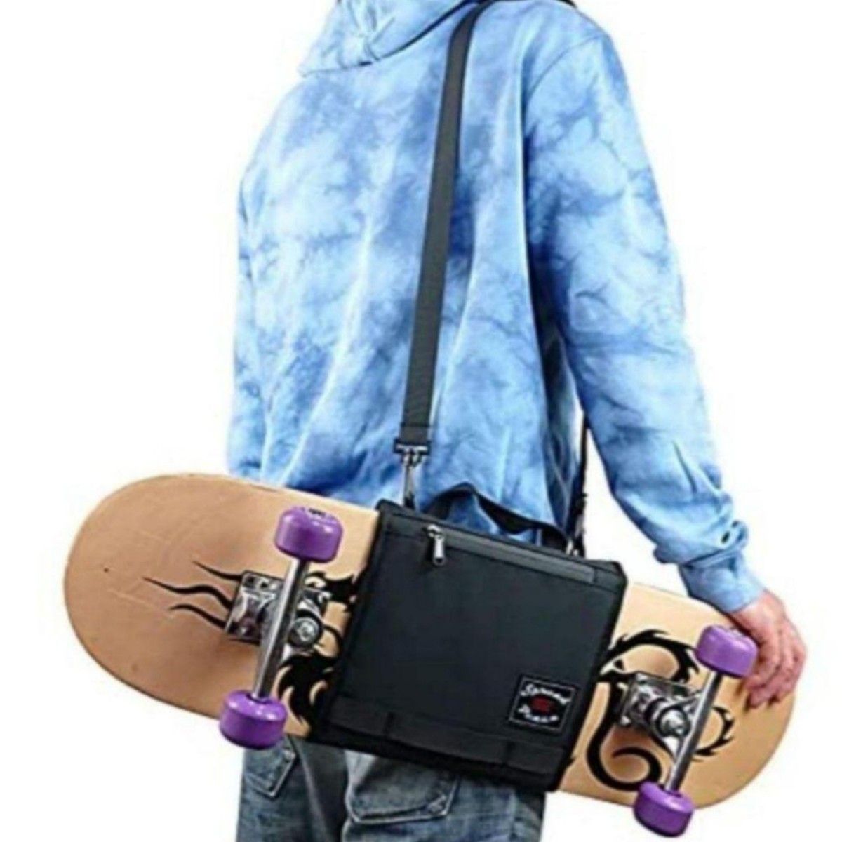 スケートボードバッグ スケボー収納バッグ バックパック ショルダーバッグ 持ち運び便利 軽量 小物ポケット付 ショルダーパット付