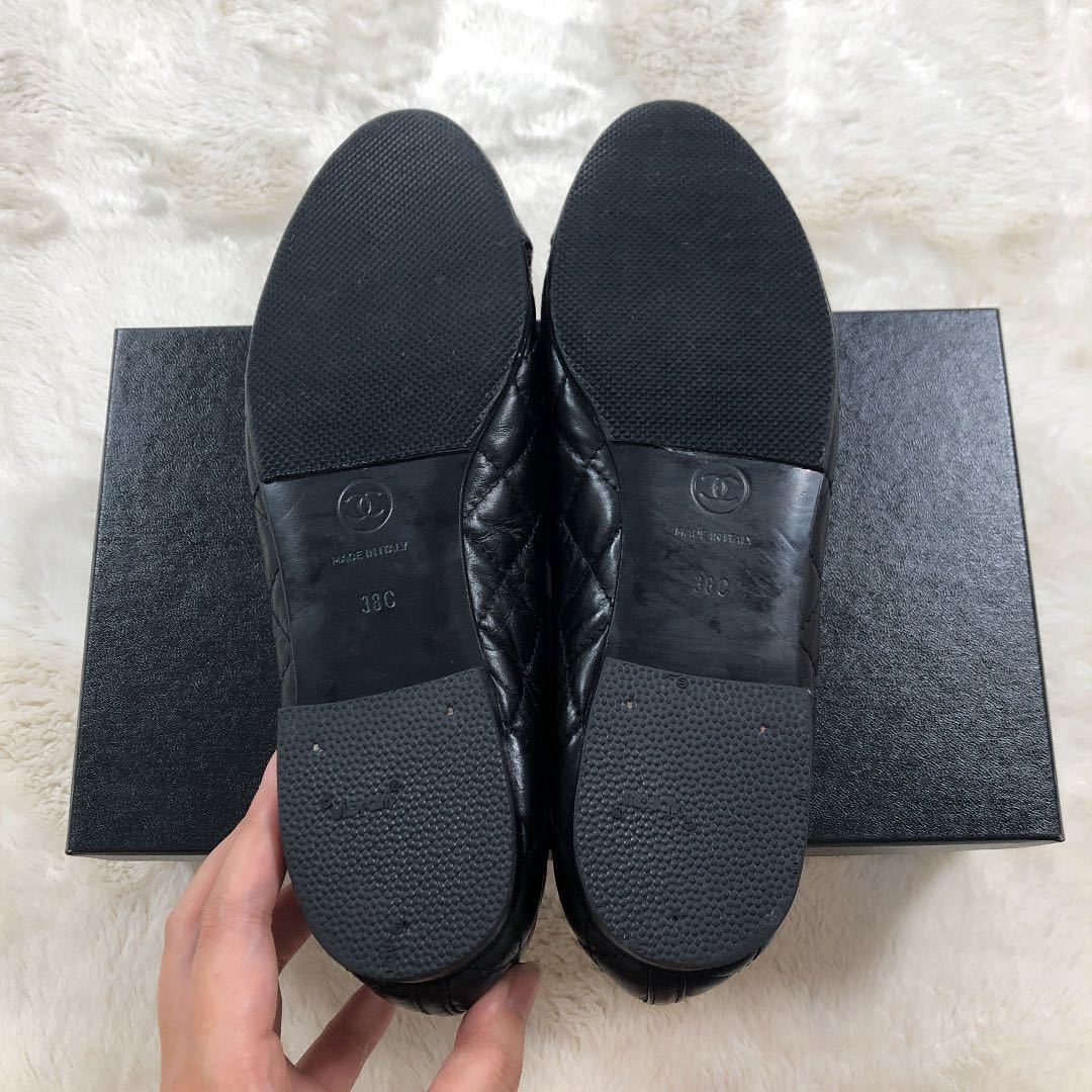 CHANEL シャネル バレリーナ エイジドカーフスキン ブラック 黒 CHANEL シャネル バレリーナ エイジドカーフスキン ブラック 黒