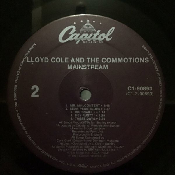 S:EX+/良品■Lloyd Cole And The Commotions / Mainstream US盤■ロイドコール■Tommy Willis,Nicky Holland,Jon Hassell,Tracey Thorn_画像5