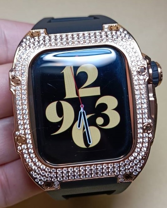 ホワイトブラウン RST-2 ローズゴールド apple watch メタル カスタム