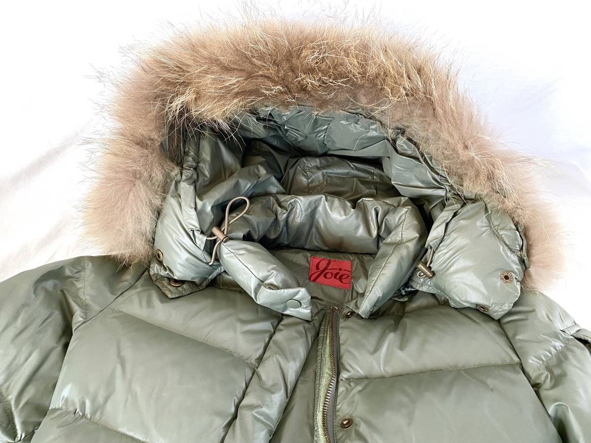 fu...* Joiejoa down jacket XS fur attaching hood khaki - green hood / fur taking out possible short coat full Zip E628