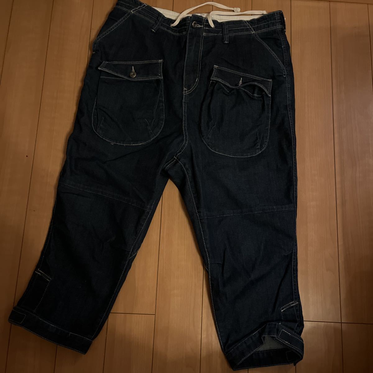 * Rageblue * Denim темно синий 7 минут длина брюки половина край длина W88cm мужской L цельный карман модный джинсы 