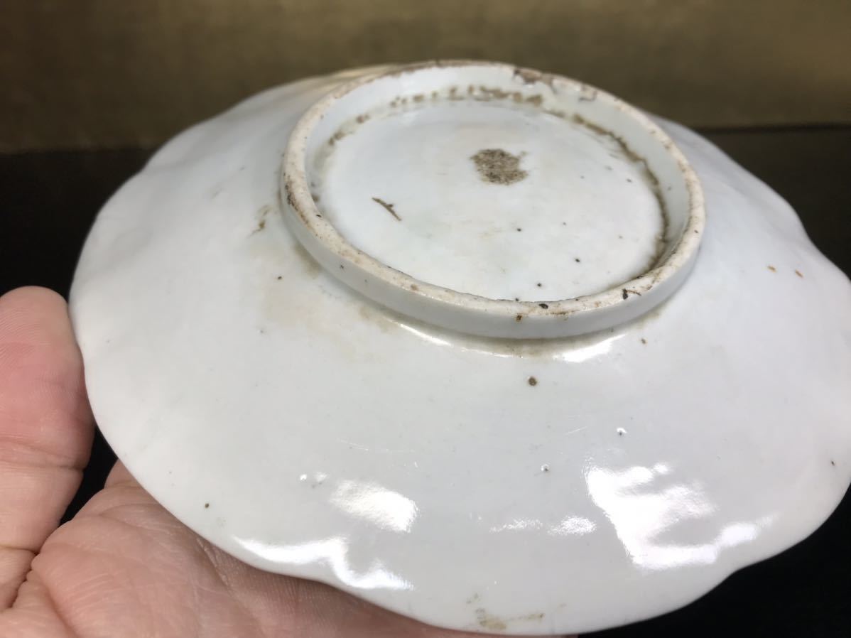 古九谷 白磁 輪花 皿 古伊万里 初期伊万里 藍九谷 45G-G-1