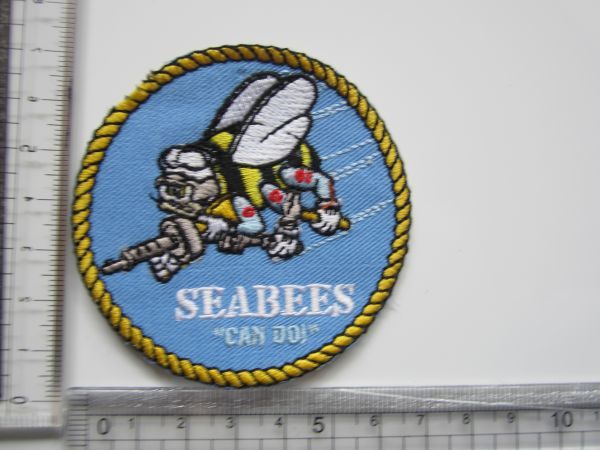ミリタリー SEABEES Seabees シービー アメリカ海軍 蜂 ハチ ワッペン/パッチ ジャケット カスタム 古着 腕章 サバゲー 装備 430_画像6