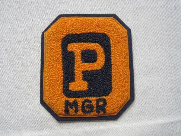 刺繍 パイル オレンジ「0P」MGR アルファベット ワッペン/アメカジ スタジャン カレッジ P09_画像3