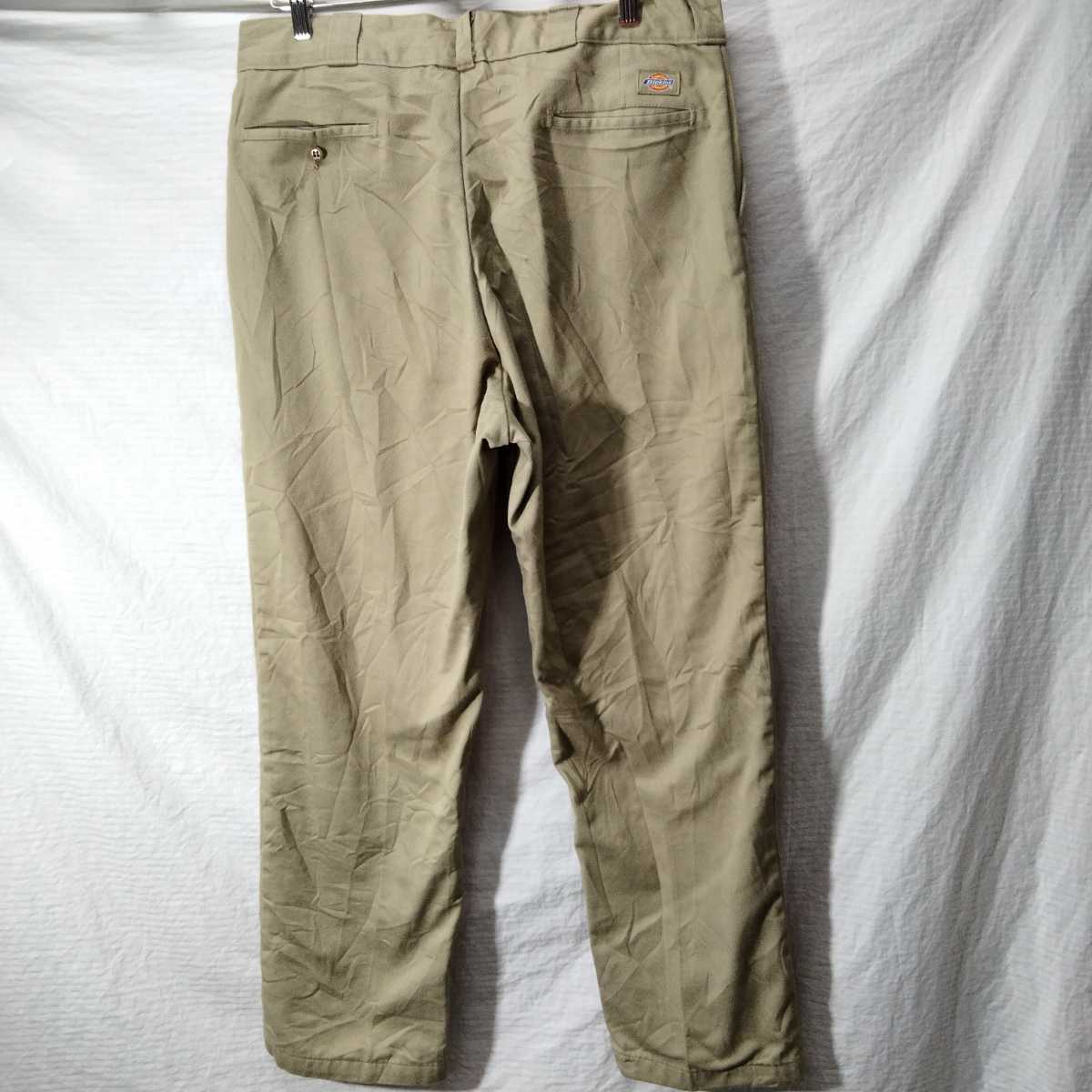 Dickies ディッキーズ　アメリカ製　usa 90年　裏ネル生地　裏地付　ダブルフェイス　チノパン　38 カーキ　chino チノパンツ　talon work_画像6