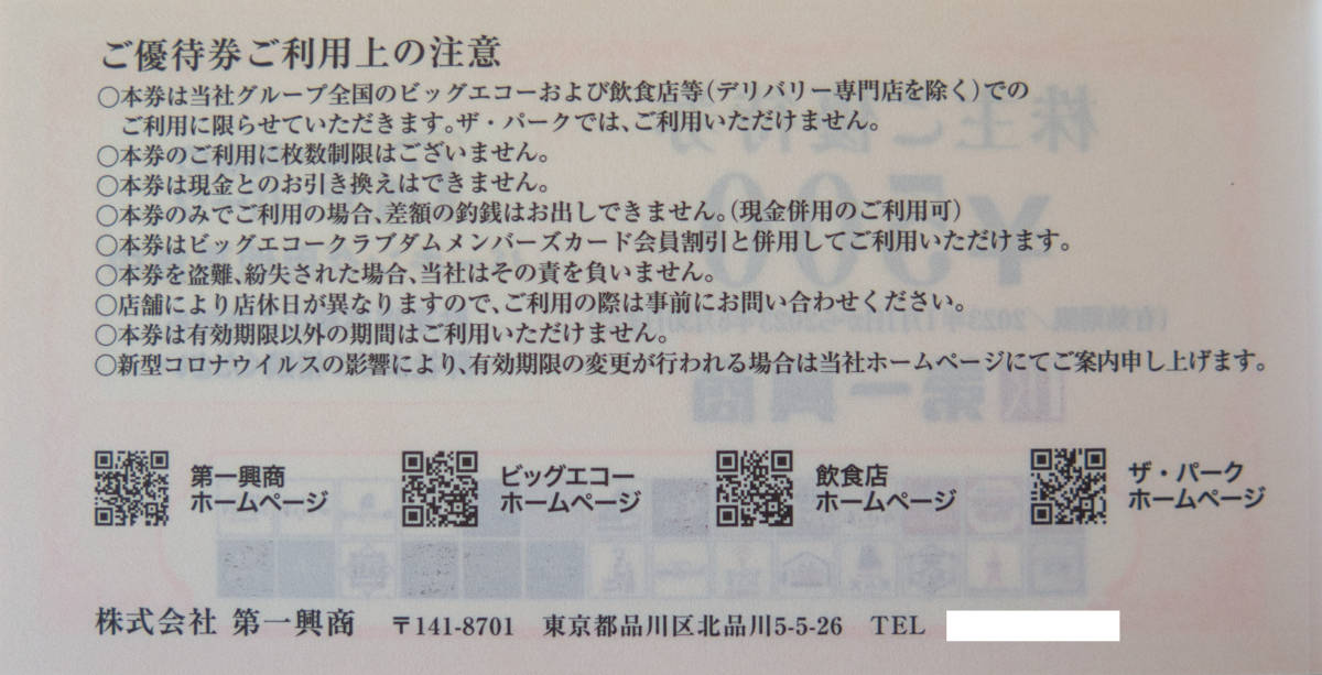 当店だけの限定モデル 第一興商 ビックエコー 株主優待券10,000円分