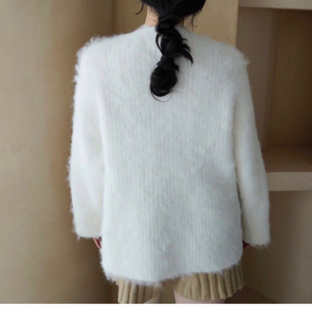 acka mohair flare knit white ホワイト トップス ニット/セーター