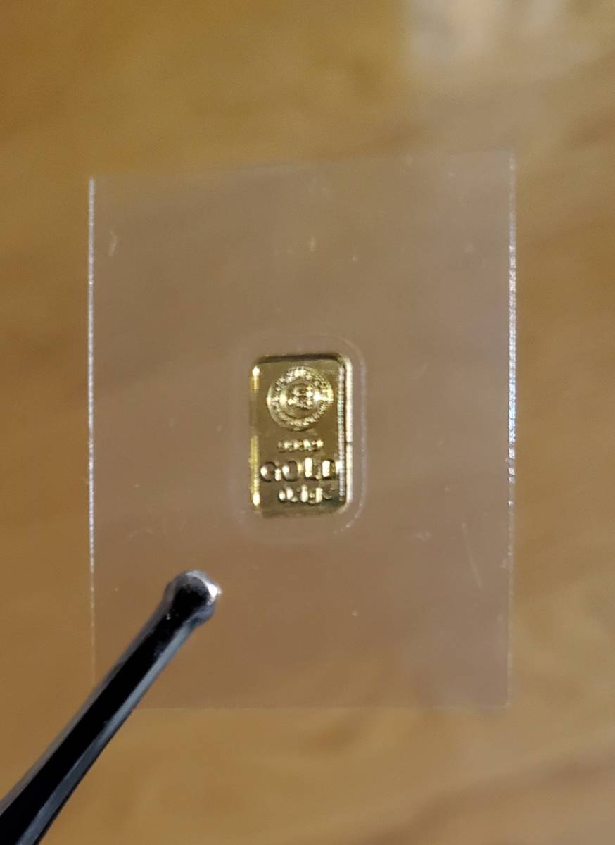 【送料無料】本物純金24K 徳力本店インゴット 0.1g １円スタート！ 即発送 。の画像3