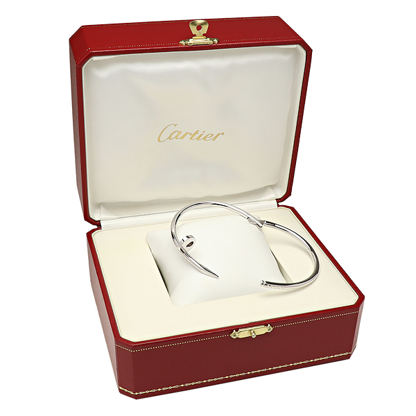  beautiful goods Cartier ju -stroke ankle bracele WG white gold 19 size burnishing settled bangle Cartier