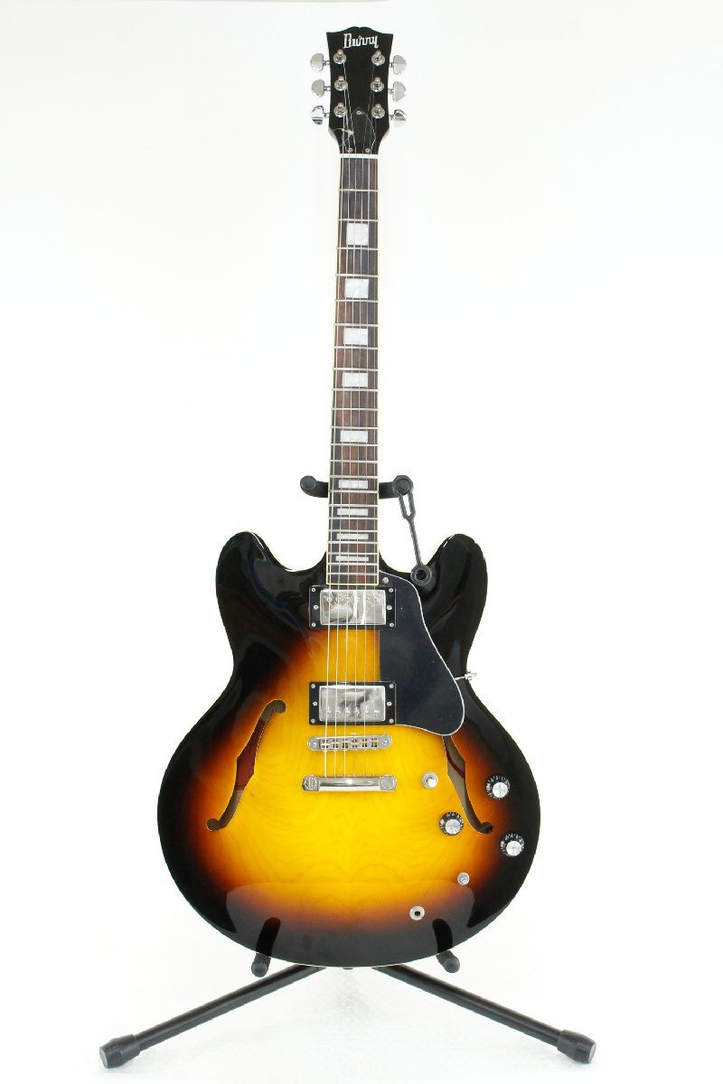 Burny SRSA-65 バーニー セミアコ セミアコースティックギター エレキギター【出力のみ確認・未メンテ品】”
