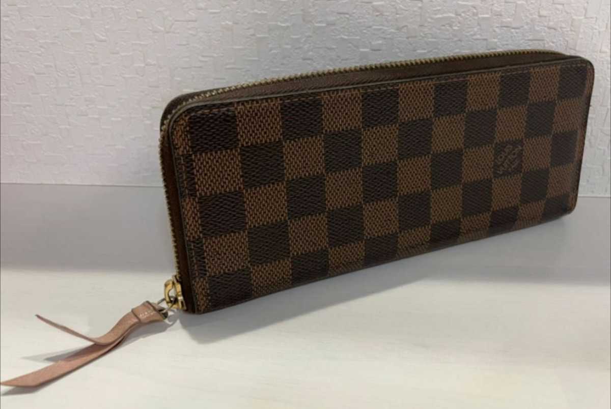 美品 送料無料 確実正規品 ルイヴィトン 長財布 ダミエ ポルトフォイユ クレマンス ローズバレリーヌ LOUIS VUITTON