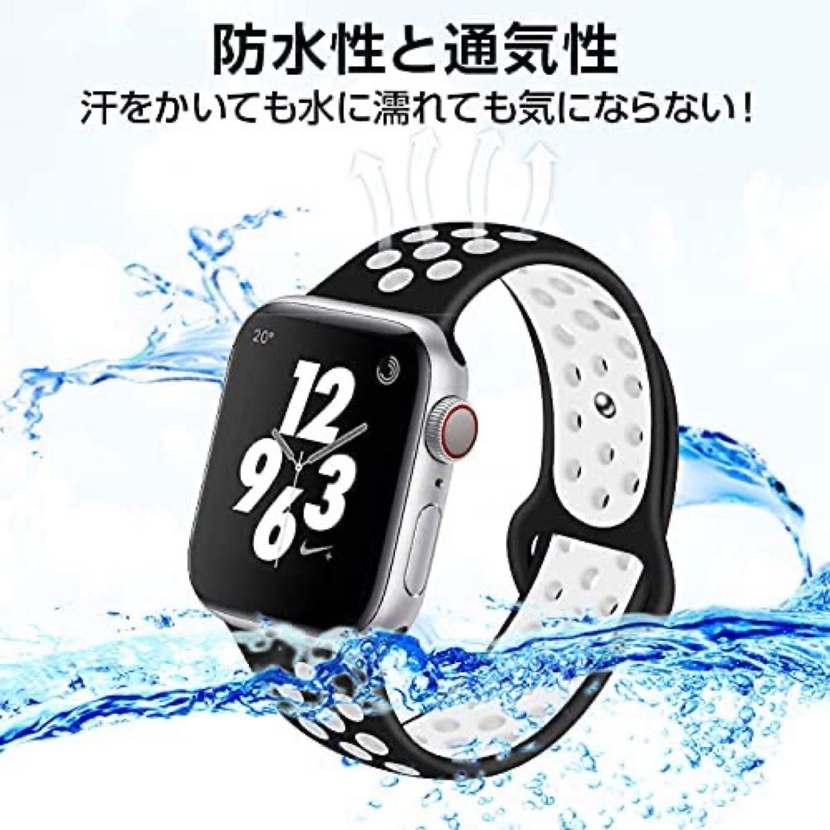 Apple Watch スポーツ シリコンバンド ブラック×ピンク 防水 ラバーベルト | lockerdays.com