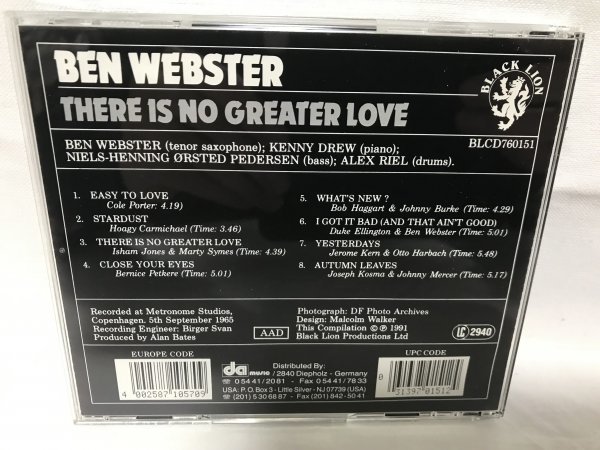 D787 Ben Webster/There Is No Greater Love ベン・ウェブスター_画像2