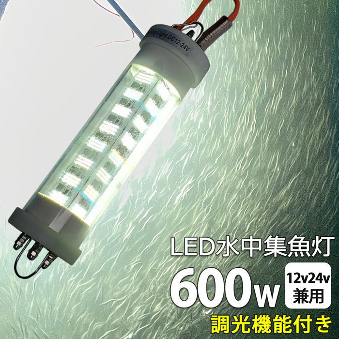 水中集魚灯 漁船 12v 24v 600w 白光 ホワイト LED 集魚灯 夜釣り シラスウナギ漁 夜焚き 集魚ライト シラスウナギ 水中ライト 船舶_画像1