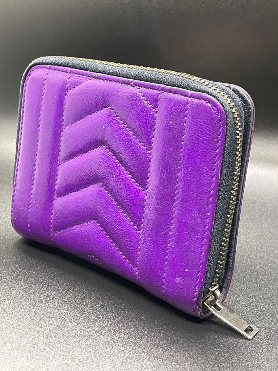 サンローラン　財布　YSL 2つ折り 紫 イブサンローラン  人気  イヴ・サンローラン　GUCCI CHANEL